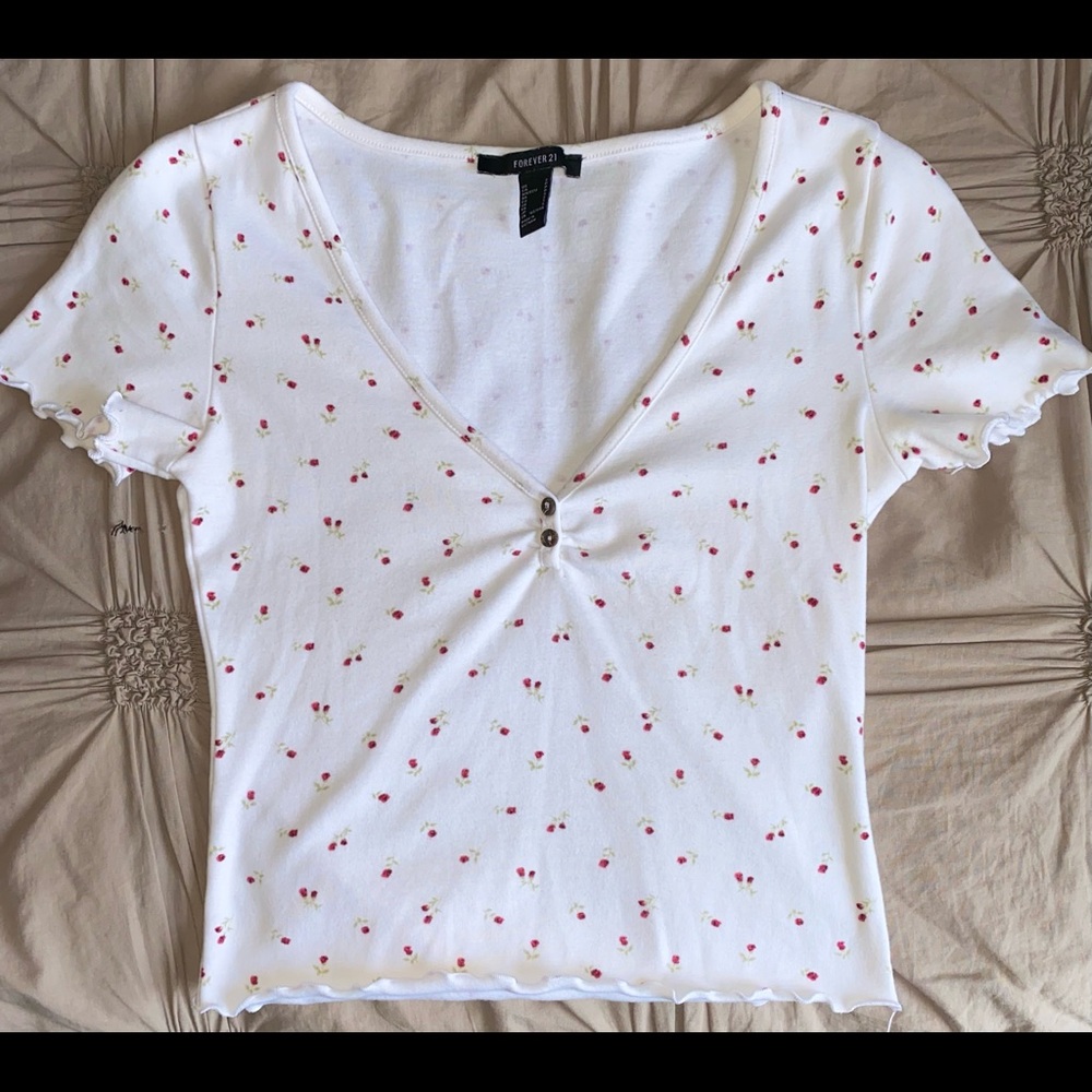 White floral top